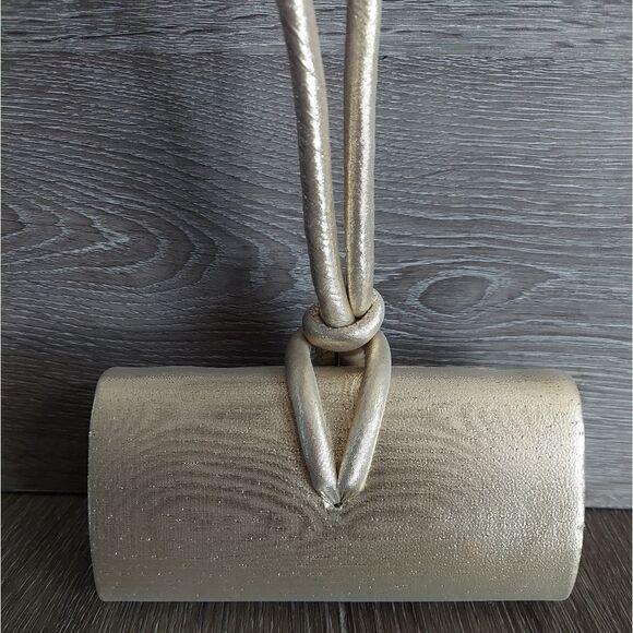 Vintage Daniel Ames Gold Shimmer Grab Bag Knot Handle Clutch Wristlet Bag - Picture 2 of 9